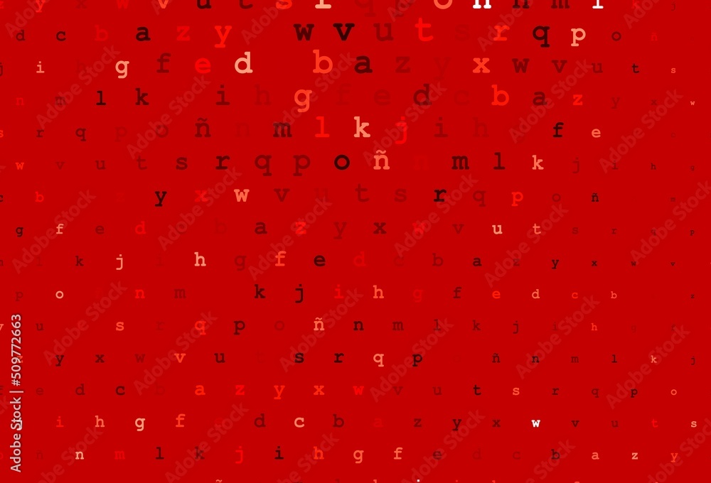 Light red vector background with signs of alphabet. Light red vector background with signs of alphabet.