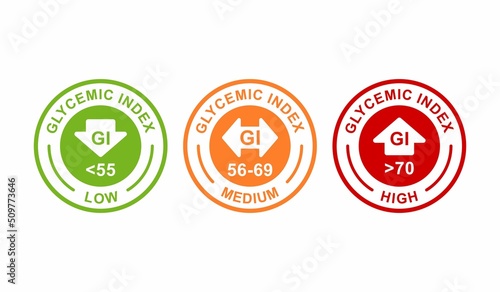 Glycemic index logo badge vector design