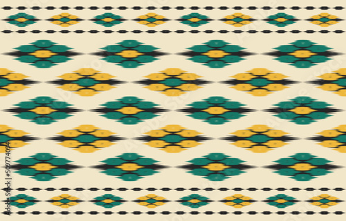Carpet ethnic tribal pattern art. Ethnic ikat seamless pattern. American and Mexican style. Design for background, wallpaper, illustration, fabric, clothing, carpet, textile, batik, embroidery.