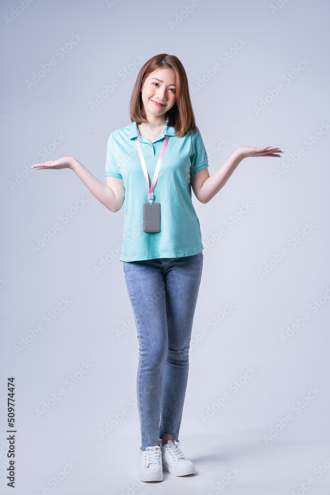 Portrait of young Asian businesswoman on white background Portrait of young Asian businesswoman on white background