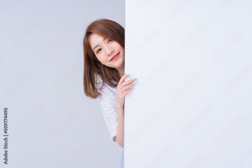 Image of young Asian girl on white background Image of young Asian girl on white background