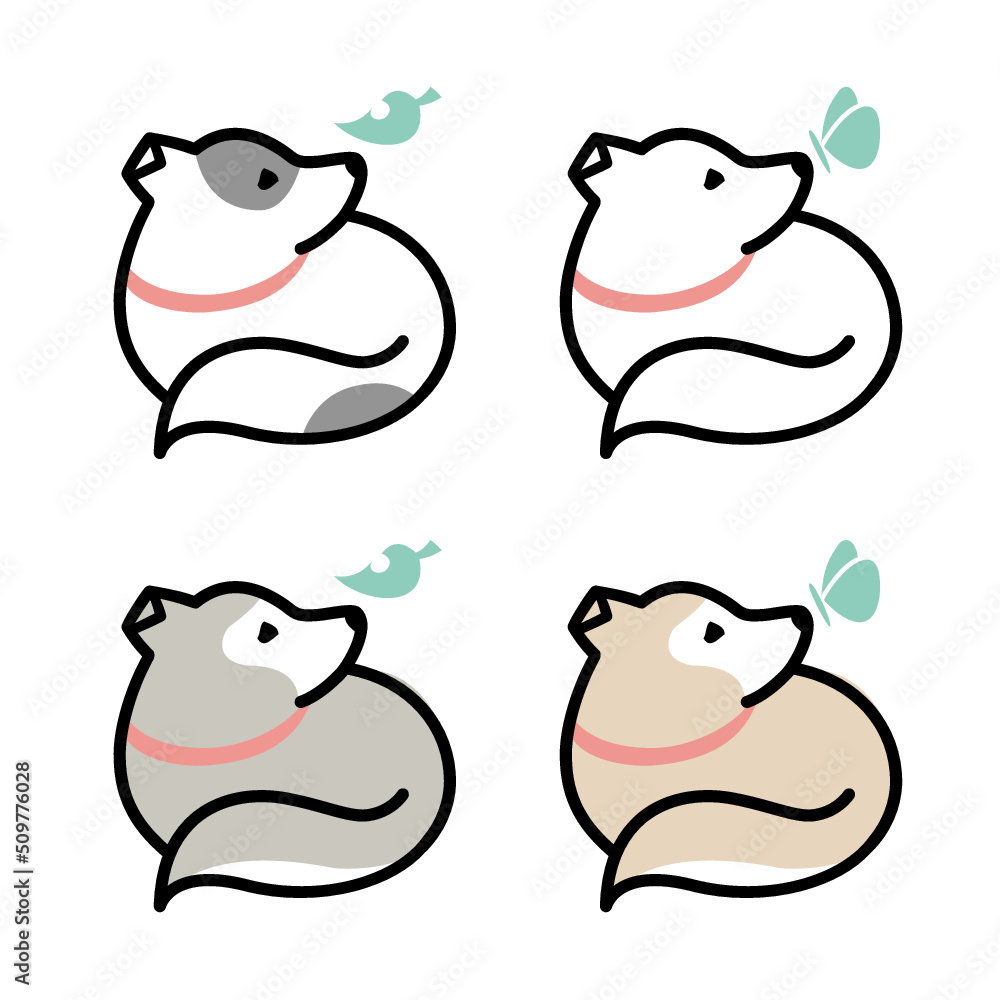 Cute puppies icon set - Vector Cute puppies icon set - Vector
