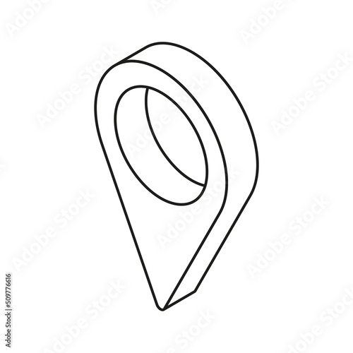 Geotag  isometric line icon. linear style icon isolated on white.
