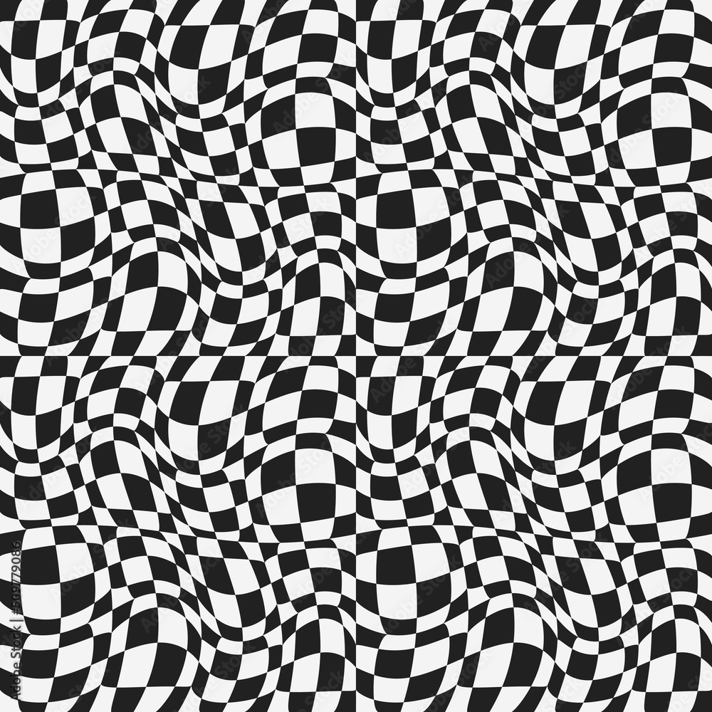Optical checkerboard. Vector seamless pattern for design and print. The checkerboard pattern is original and decorative. Optical checkerboard. Vector seamless pattern for design and print. The checkerboard pattern is original and decorative.