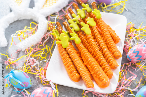 Carrot Chocolate Covered Pretzels