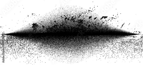 Sprayed black line .Graffiti art design . Noise dispersion logo . Spray effect .Grunge, grainy, gritty texture . Distressed element .vector  photo
