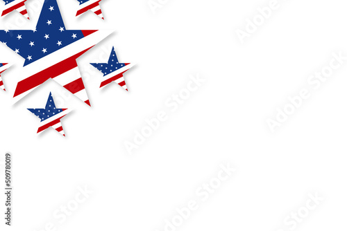 Happy 4th of July - Independence Day celebration with American flag USA . 4th of July promotion advertising banner template for Brochures,Poster or Banner.Vector illustration 