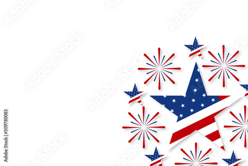 Happy 4th of July - Independence Day celebration with American flag USA . 4th of July promotion advertising banner template 
for Brochures,Poster or Banner.Vector illustration 