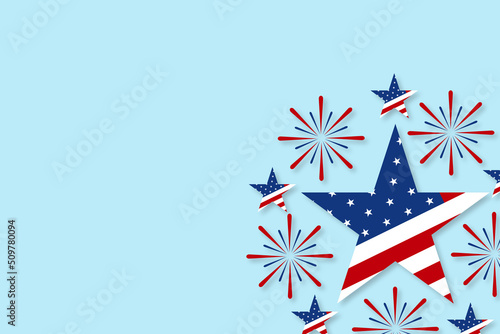 Happy 4th of July - Independence Day celebration with American flag USA . 4th of July promotion advertising banner template 
for Brochures,Poster or Banner.Vector illustration 
