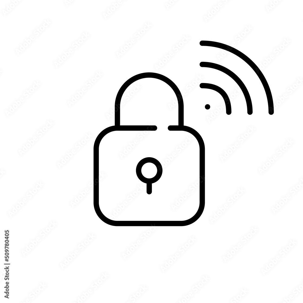 Smart lock icon. Pixel perfect, editable stroke line design Smart lock icon. Pixel perfect, editable stroke line design