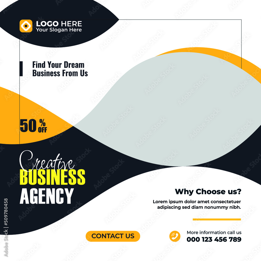 Creative Digital Marketing Corporate social media post design template vector