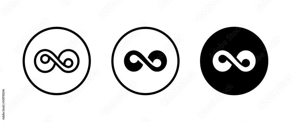 Fototapeta premium Infinity loop icon, Icons vector, sign, symbol, logo, illustration, editable stroke, flat design style isolated on white