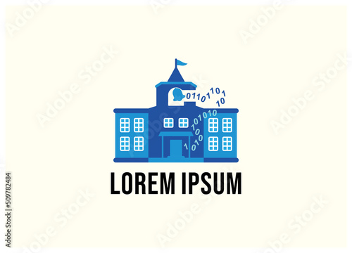 School with Digital Code Bell illustration design [vector]