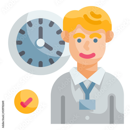punctuality flat icon