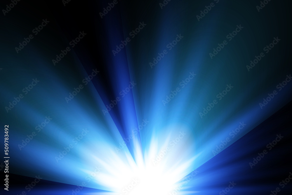 Glow light effect with white and blue sparks shining with special light