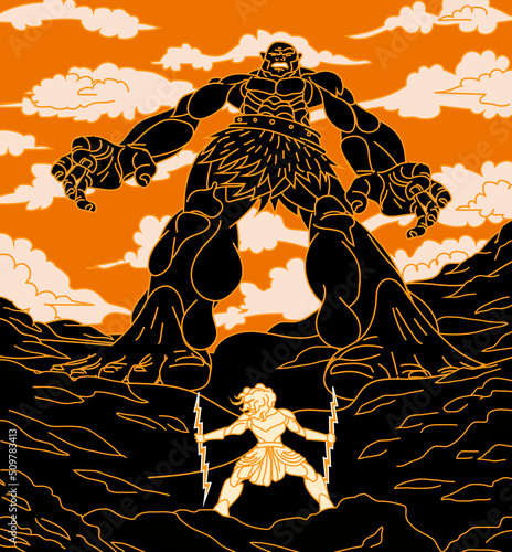 titanomachy titan fighting the olympus greek mythology gods