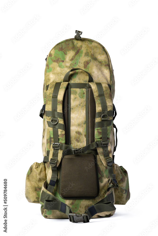 Military backpack isolated on a white background. Military backpack isolated on a white background.