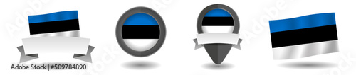 Free Download Estonia flag vector collection. Pointers, flags and banners flat icon. Vector state signs illustration isolated on white background. Estonia flag symbol on design element. - GFXLoad