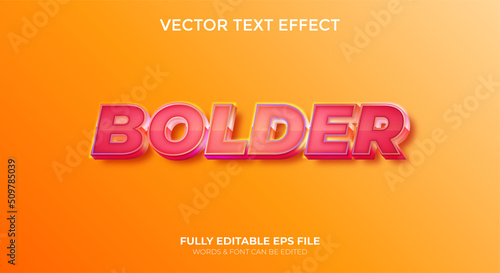 Editable 3d Text Effect Modern Red Pink Color Editable vector files