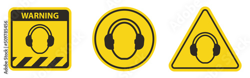 Symbol Wear hearing protection Isolate On White Background,Vector Illustration EPS.10