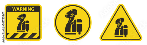Wear SCBA (Self Contained Breathing Apparatus) Symbol Isolate On White Background,Vector Illustration EPS.10