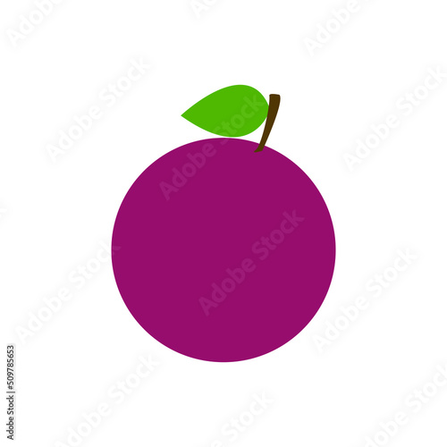 Plum vector icon set. Fruit illustration sign collection. vitamins symbol. veganism logo.