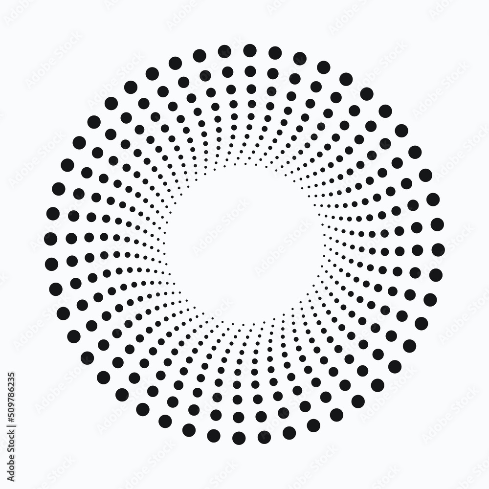 Abstract dotted circles. Halftone dots in circular form. Vector logo. Design element for various purposes. Abstract dotted circles. Halftone dots in circular form. Vector logo. Design element for various purposes.