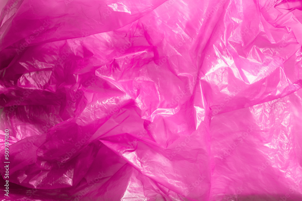 Pink crumpled plastic