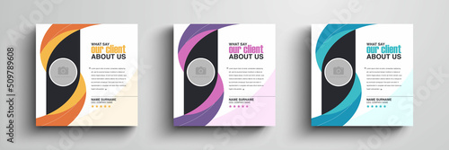 Client testimonials or customer feedback social media post web banner template