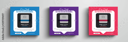 Client testimonials or customer feedback social media post web banner template