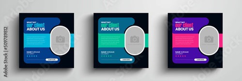 Client testimonials or customer feedback social media post web banner template