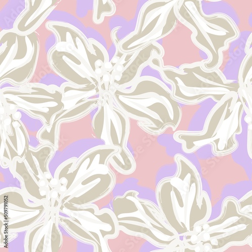 Floral Brush strokes Seamless Pattern Design