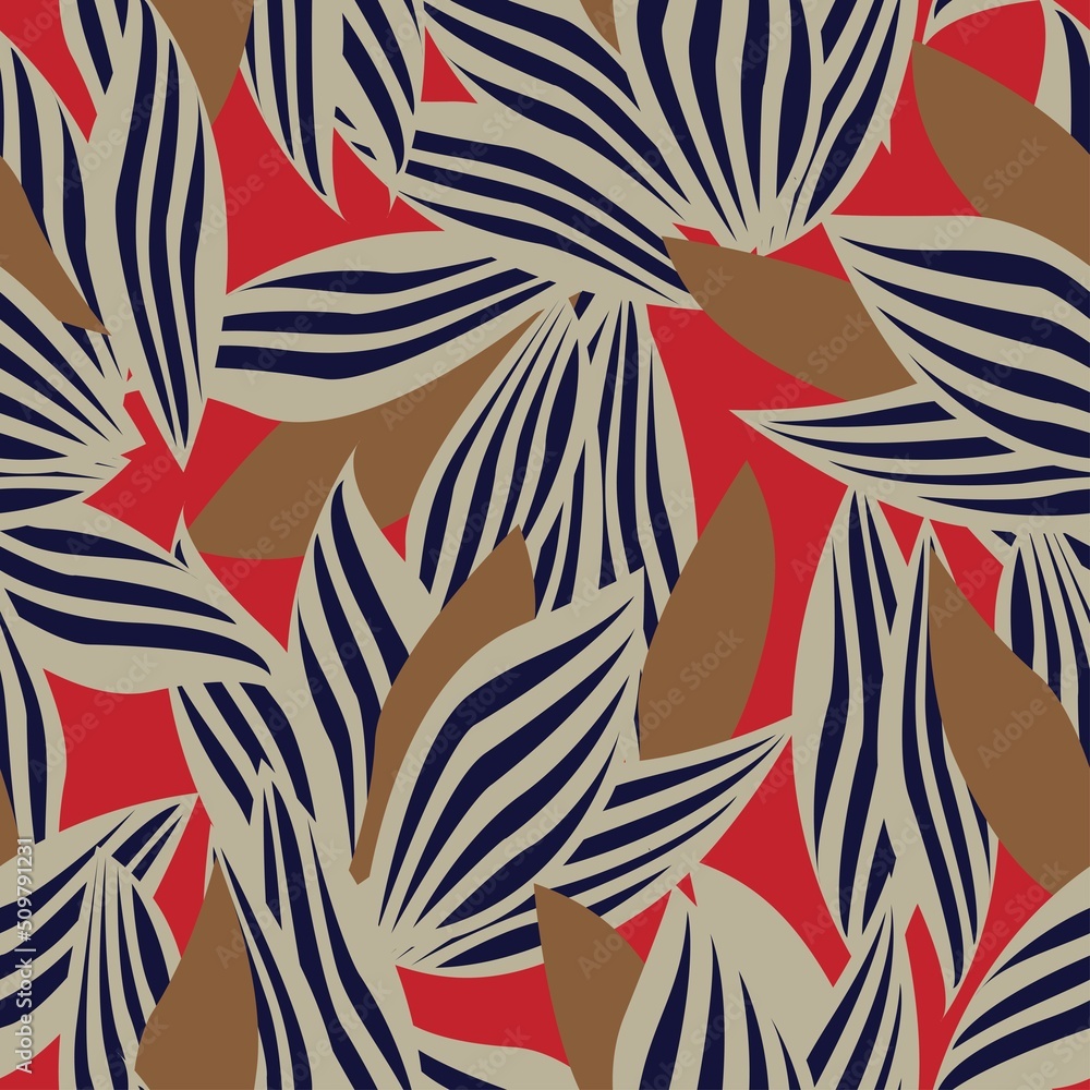 Floral Brush strokes Seamless Pattern Design Floral Brush strokes Seamless Pattern Design