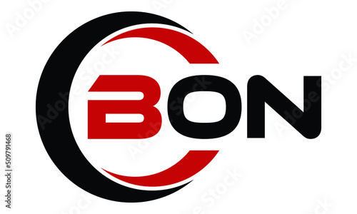BON swoosh three letter logo design vector template | monogram logo | abstract logo | wordmark logo | letter mark logo | business logo | brand logo | flat logo | minimalist logo | text | word | symbol