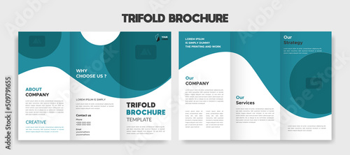 creative editable trifold brochure template design vector photo