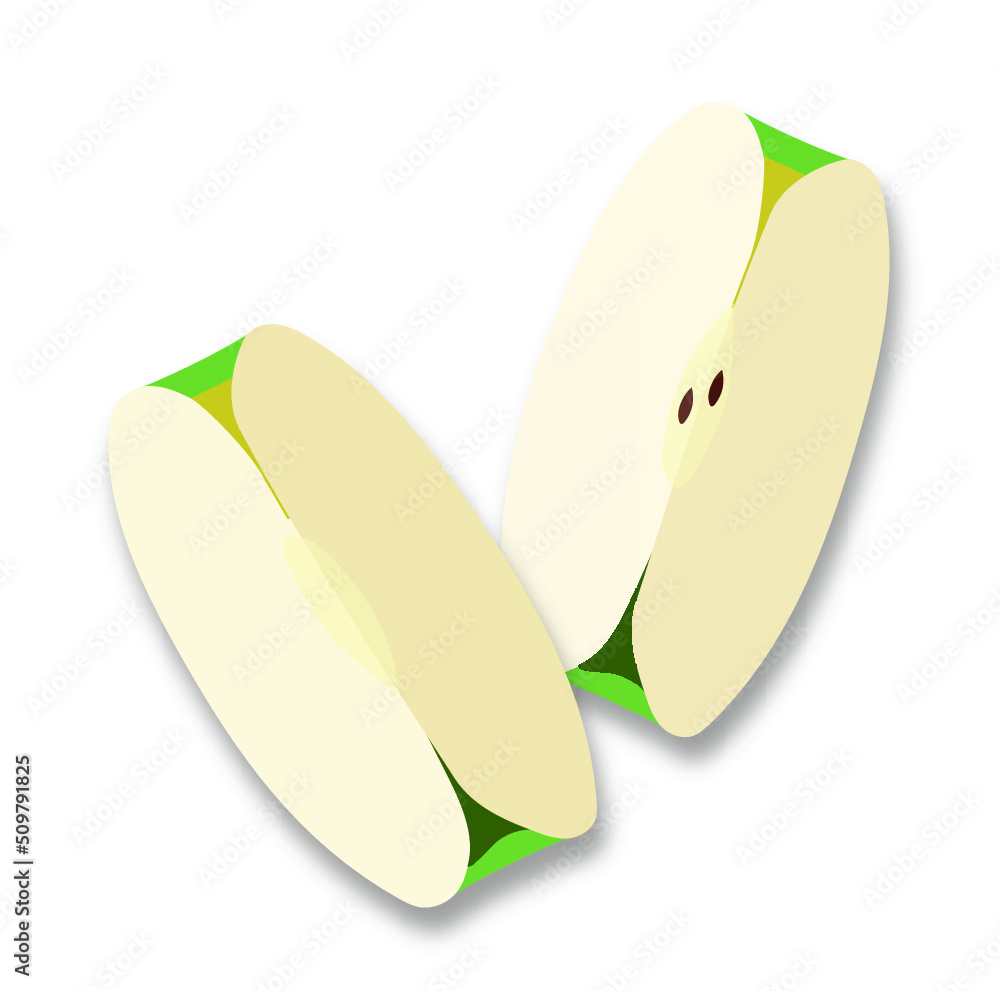 青リンゴのベクターイラスト 青リンゴのベクターイラスト
