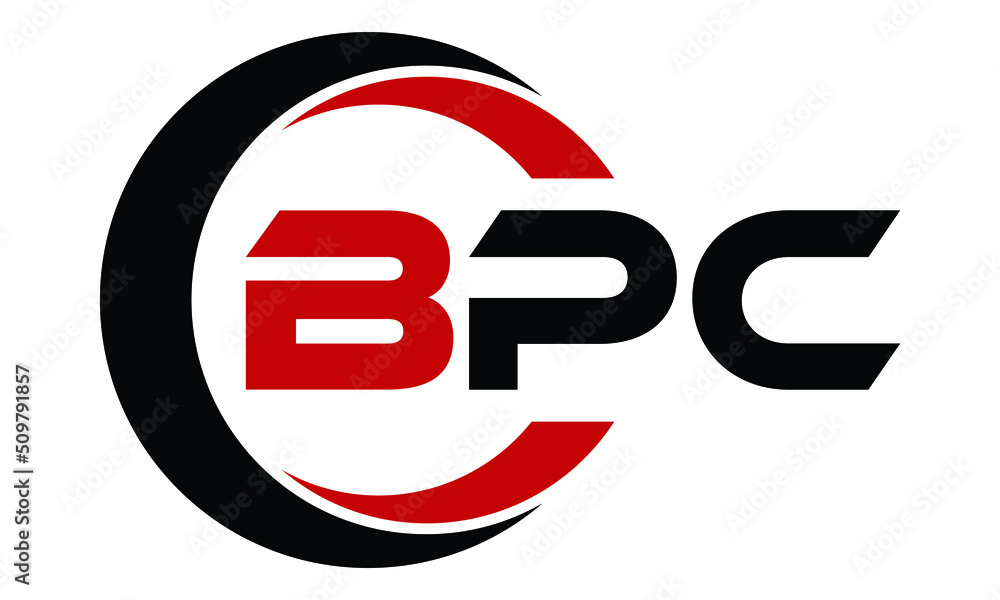 BPC swoosh three letter logo design vector template | monogram logo ...