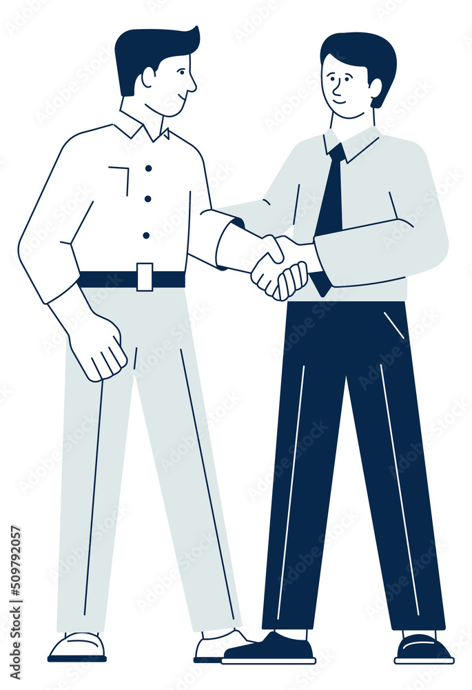 Business partnership gesture. Men making handshake deal Business partnership gesture. Men making handshake deal