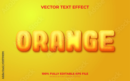 Editable Vector Text Effect Realistic Orange Fruit Juice Text Effect with Orange Texture