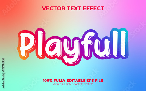 Editable Vector Text Effect Colorful Childish Style with Hologram Colors