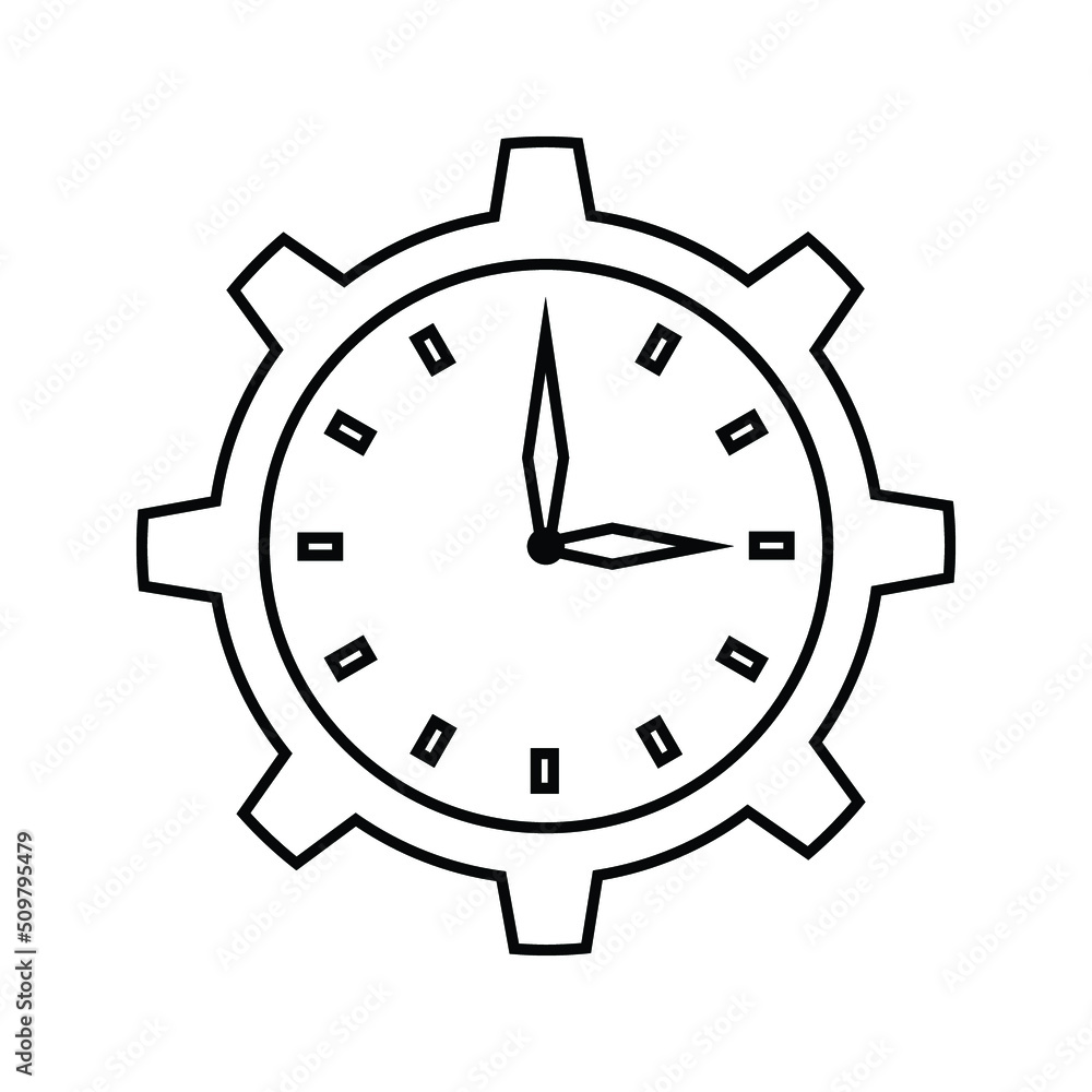Clock, time, watch icon. Outline vector design. Clock, time, watch icon. Outline vector design.