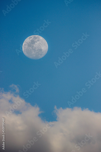Moon and clouds in the Kgalgadi, South Africa