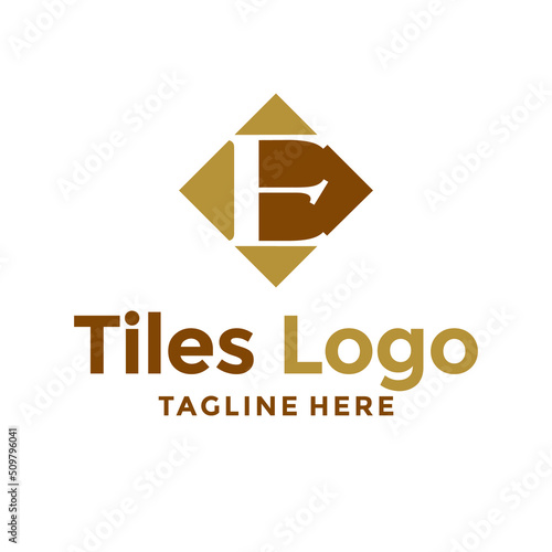 tiles flooring logo design creative