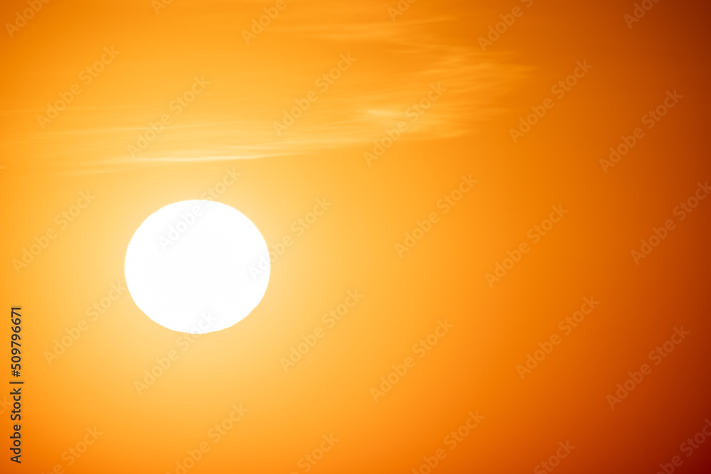 Gorgeous panorama scenic of the strong sunrise with silver lining and cloud on the orange sky. High quality photo Gorgeous panorama scenic of the strong sunrise with silver lining and cloud on the orange sky. High quality photo