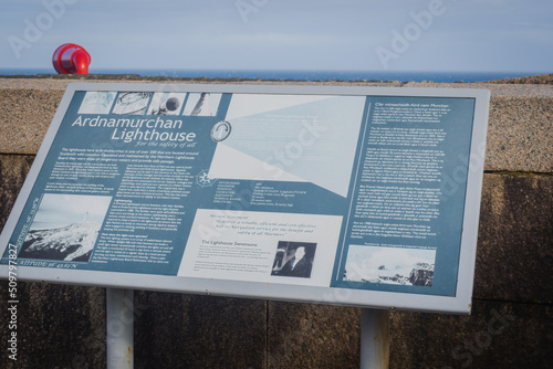Fototapeta At the most westerly point on the British mainland, Ardnamurchan Lighthouse has