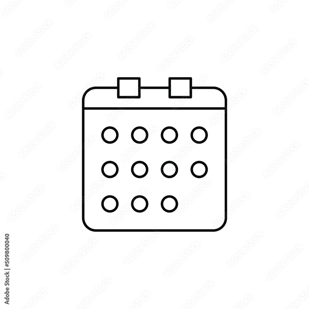 Calendar, Schedule, Date Thin Line Icon Vector Illustration Logo Template. Suitable For Many Purposes.