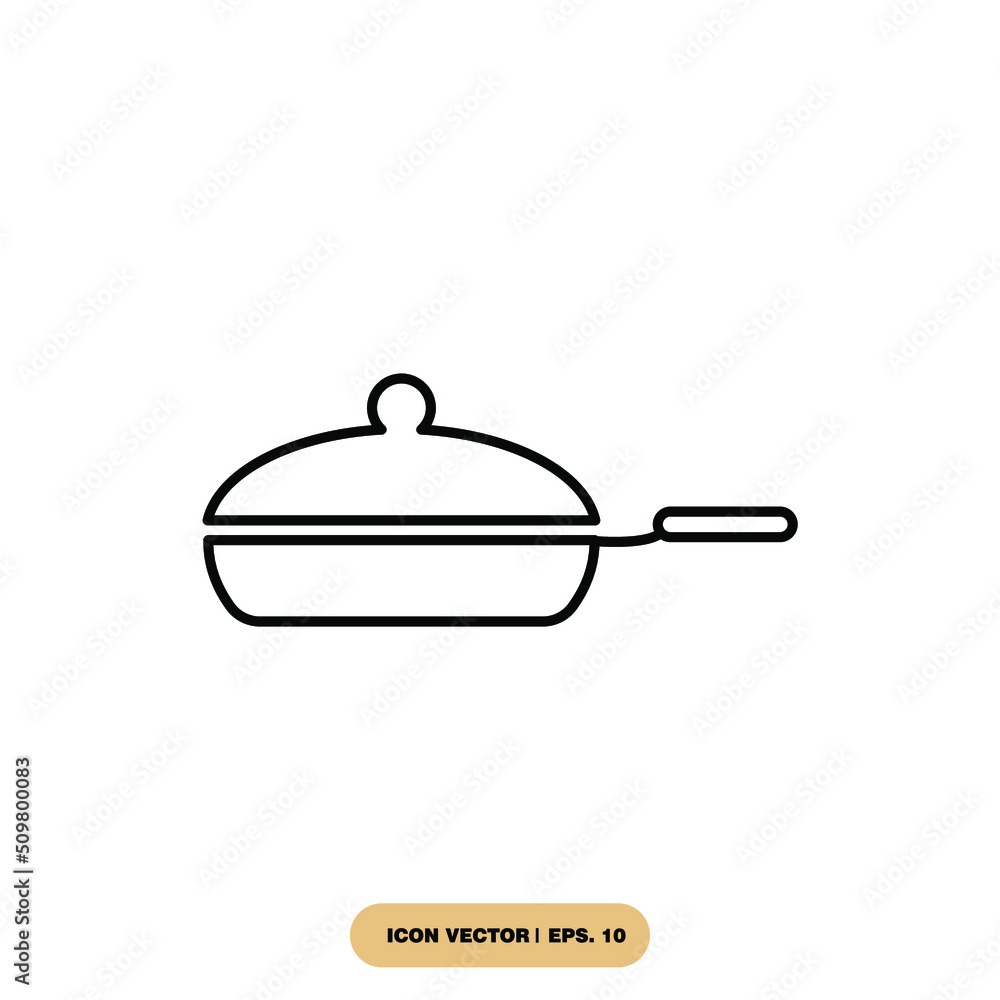 Cooking pan icons symbol vector elements for infographic web Cooking pan icons symbol vector elements for infographic web