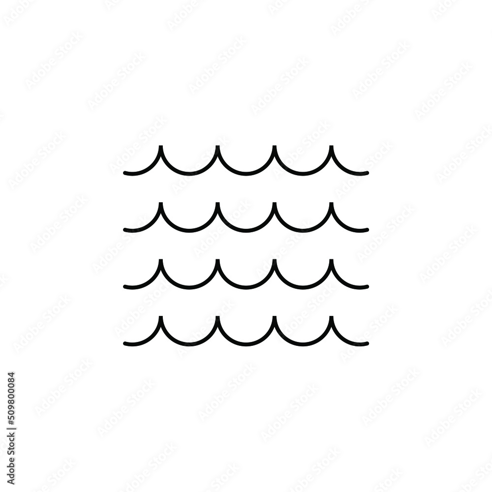 Obraz premium Ocean, Water, River, Sea Thin Line Icon Vector Illustration Logo Template. Suitable For Many Purposes.