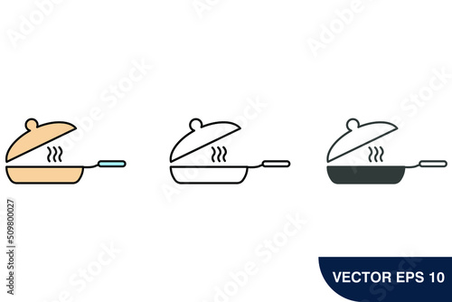 Cooking pan icons  symbol vector elements for infographic web