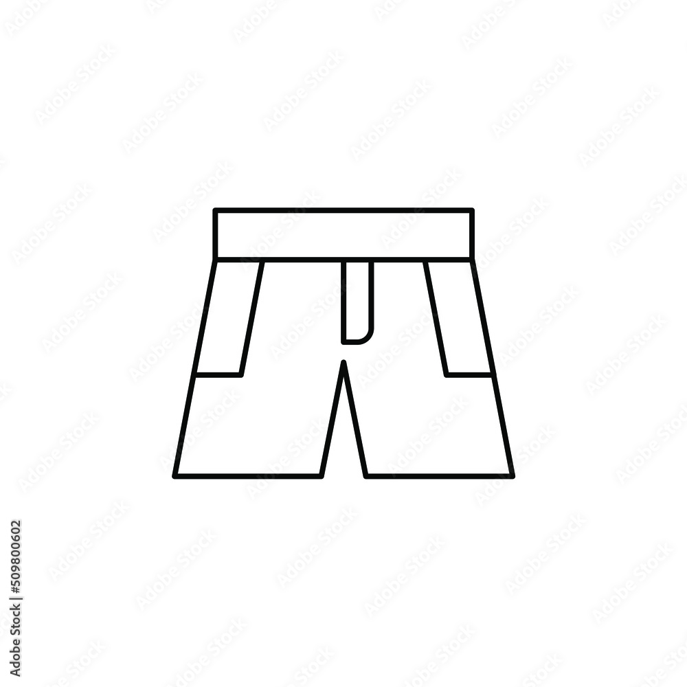Shorts, Casual, Pants Thin Line Icon Vector Illustration Logo Template. Suitable For Many Purposes. Shorts, Casual, Pants Thin Line Icon Vector Illustration Logo Template. Suitable For Many Purposes.